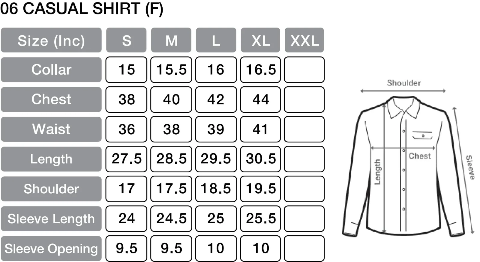 Size Guide Chart